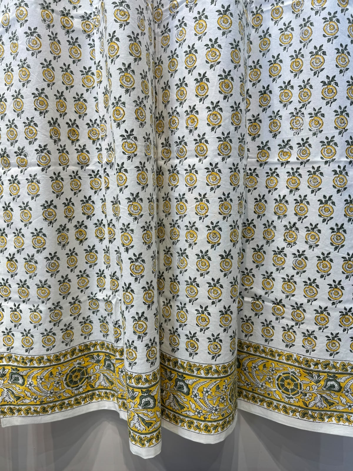 Block Printed Cotton Curtains 7ft Set(2pcs)