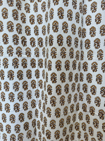 Block Printed Cotton Curtains 7ft Set(2pcs)