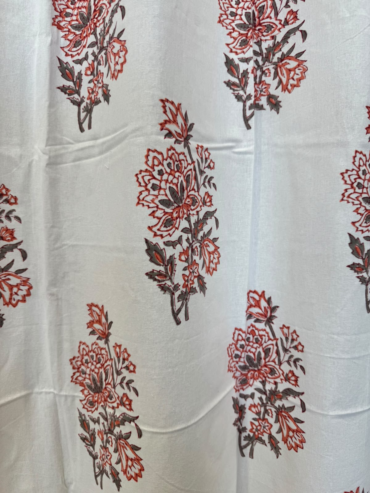 Block Printed Cotton Curtains 7ft Set(2pcs)