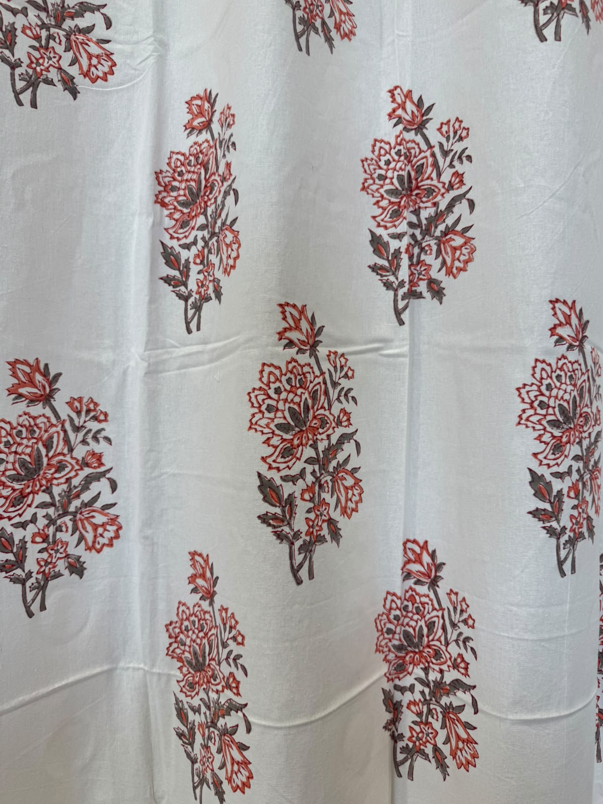 Block Printed Cotton Curtains 7ft Set(2pcs)
