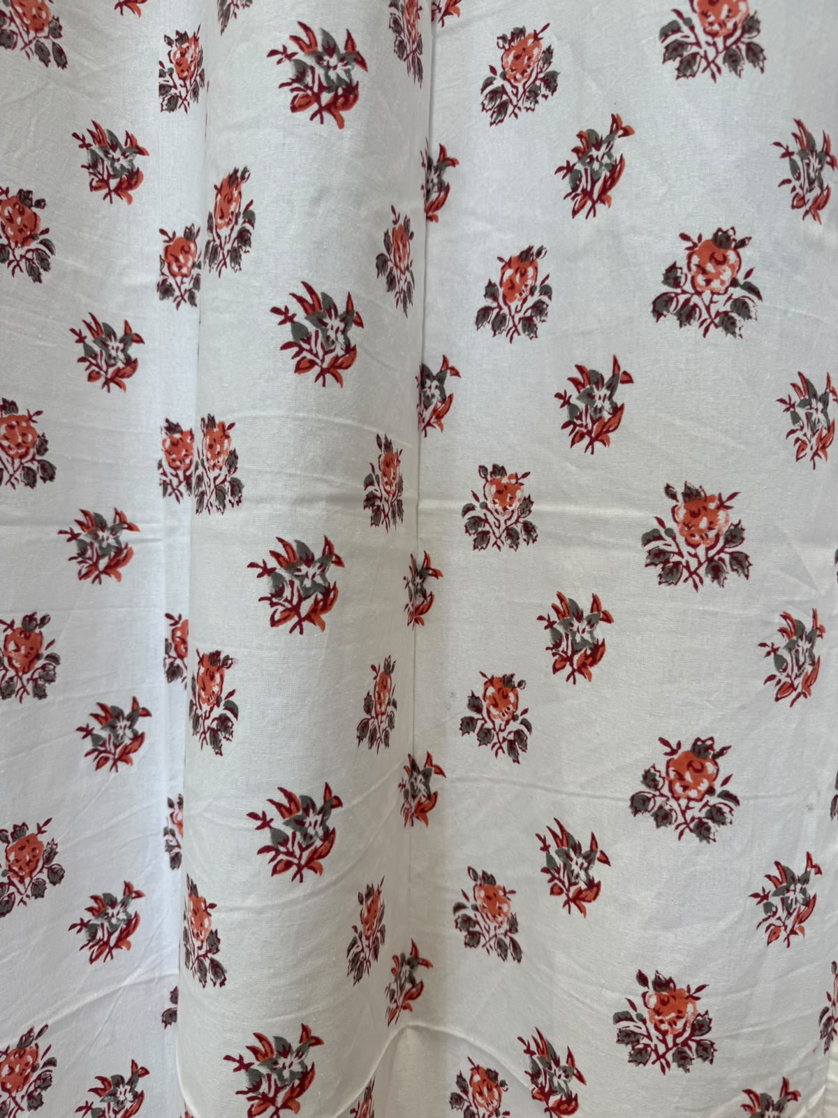 Block Printed Cotton Curtains 7ft Set(2pcs)