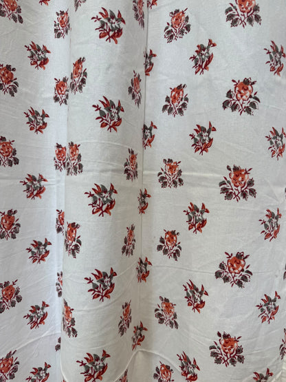 Block Printed Cotton Curtains 7ft Set(2pcs)