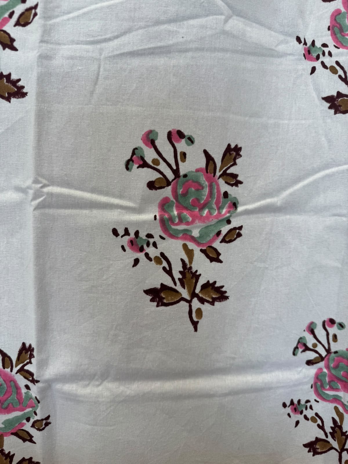 Block Printed Cotton Curtains 7ft Set(2pcs)
