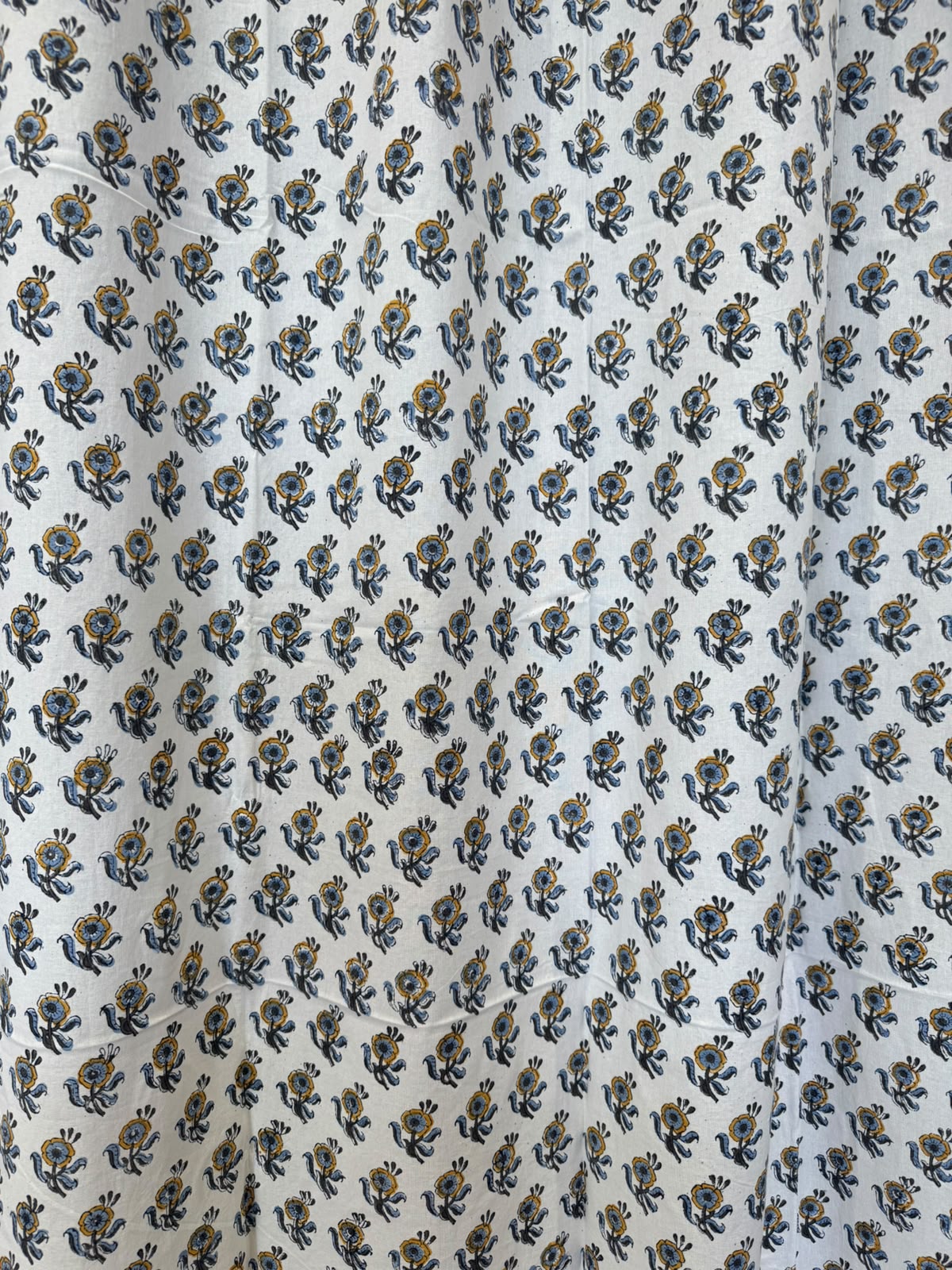 Block Printed Cotton Curtains 7ft Set(2pcs)