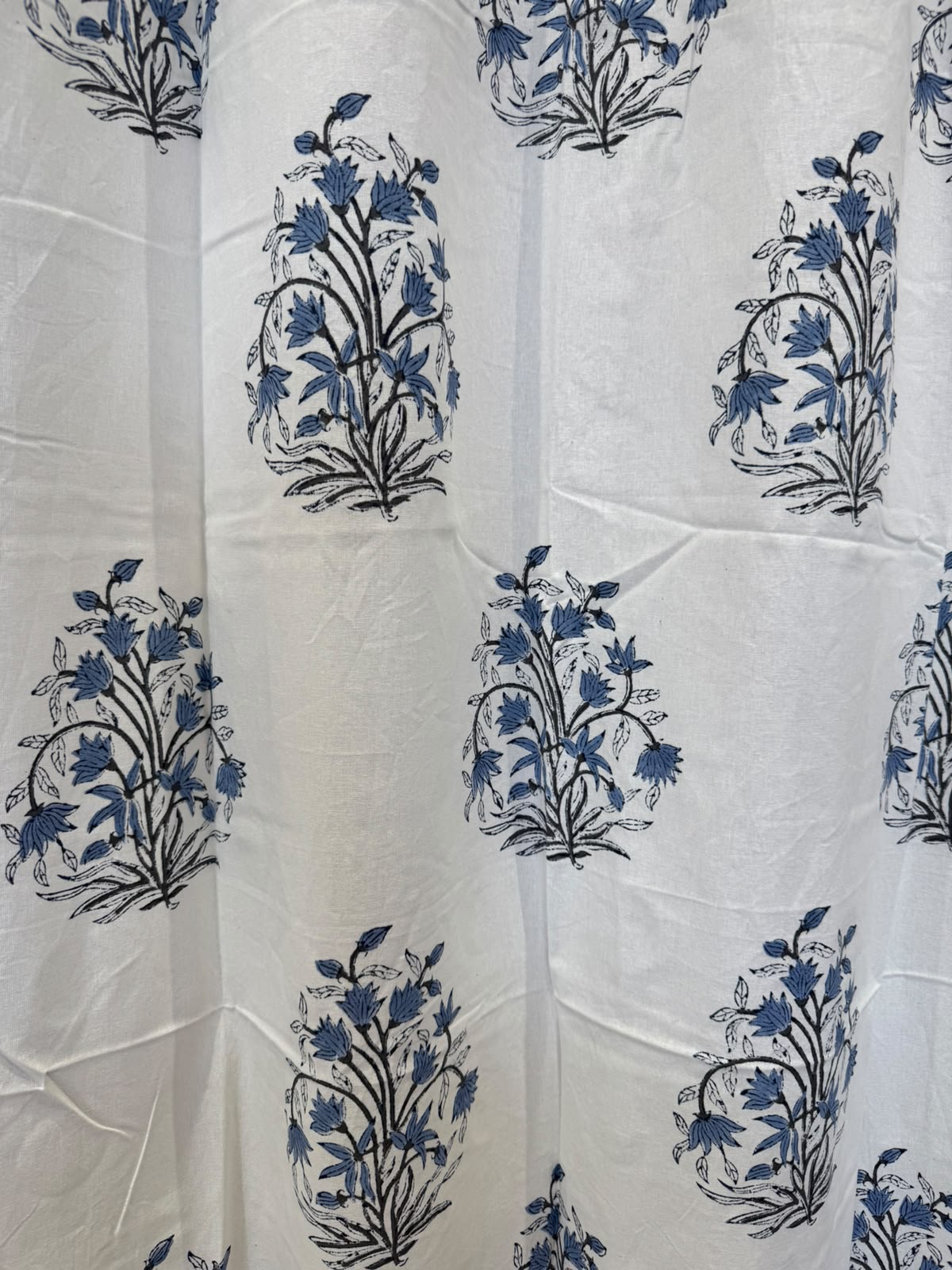 Block Printed Cotton Curtains 7ft Set(2pcs)