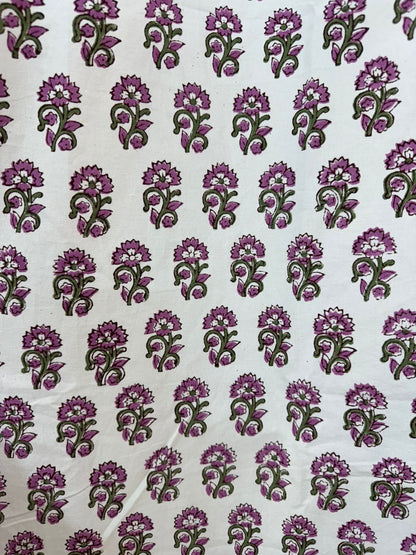 Purple Booti Cotton Curtains 9ft Set(2pcs)