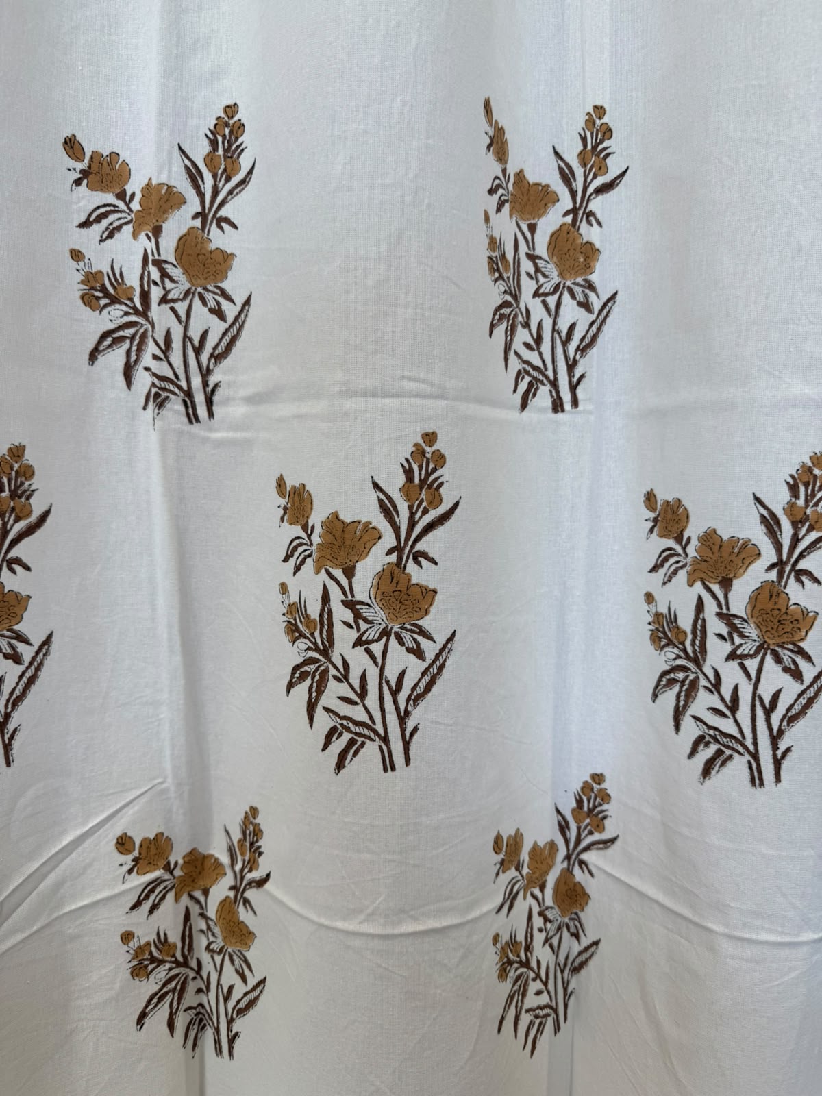 Block Printed Cotton Curtains 9ft Set(2pcs)