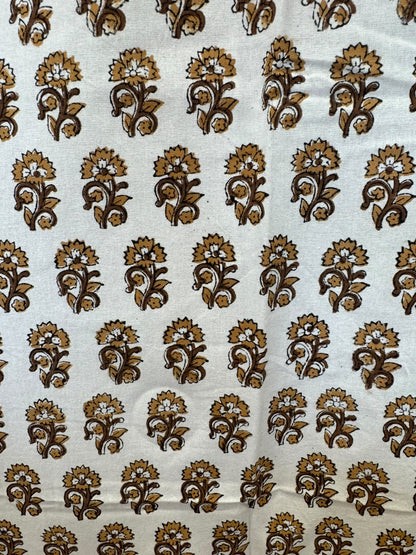 Block Printed Cotton Curtains 9ft Set(2pcs)