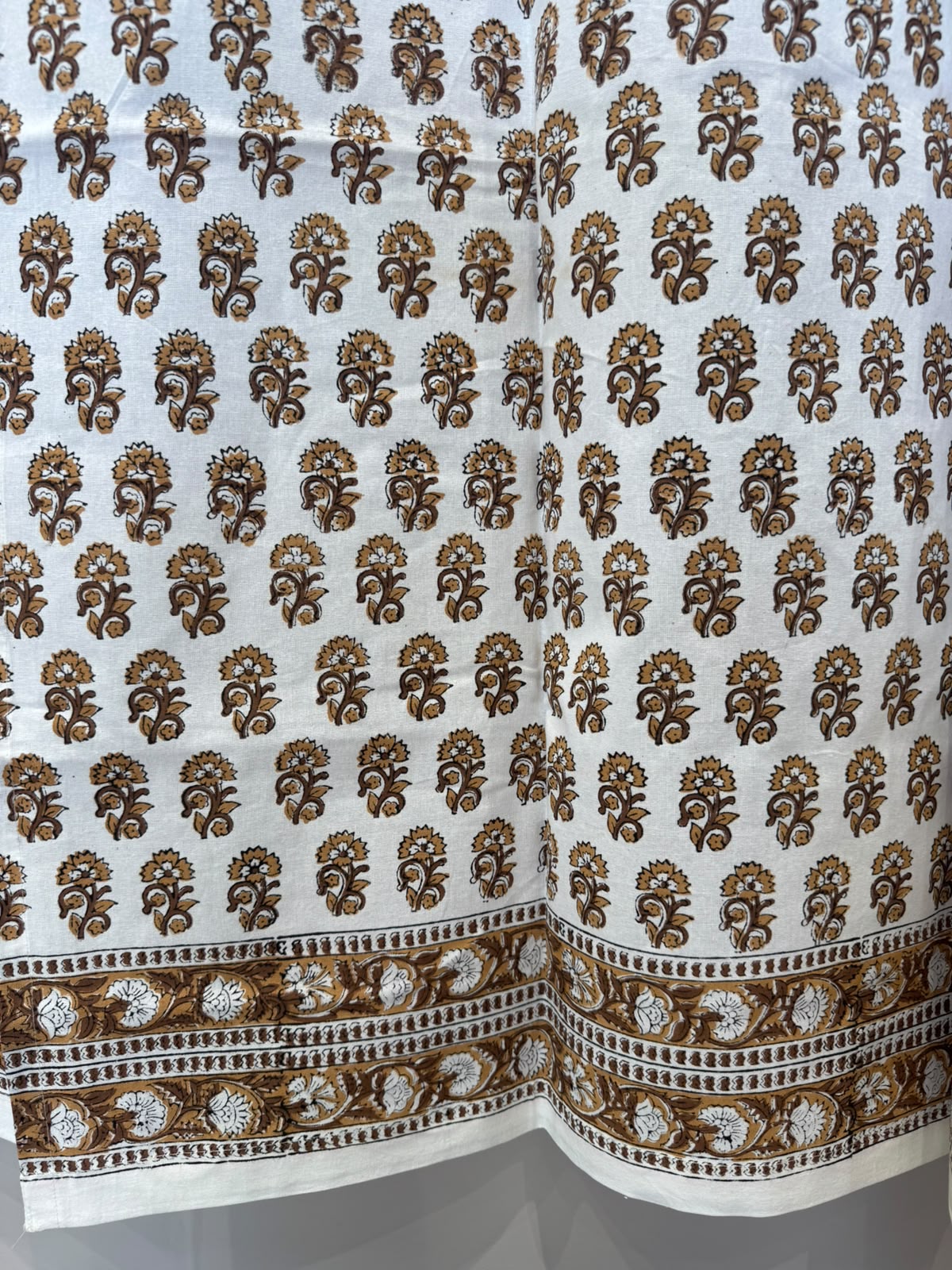 Block Printed Cotton Curtains 9ft Set(2pcs)
