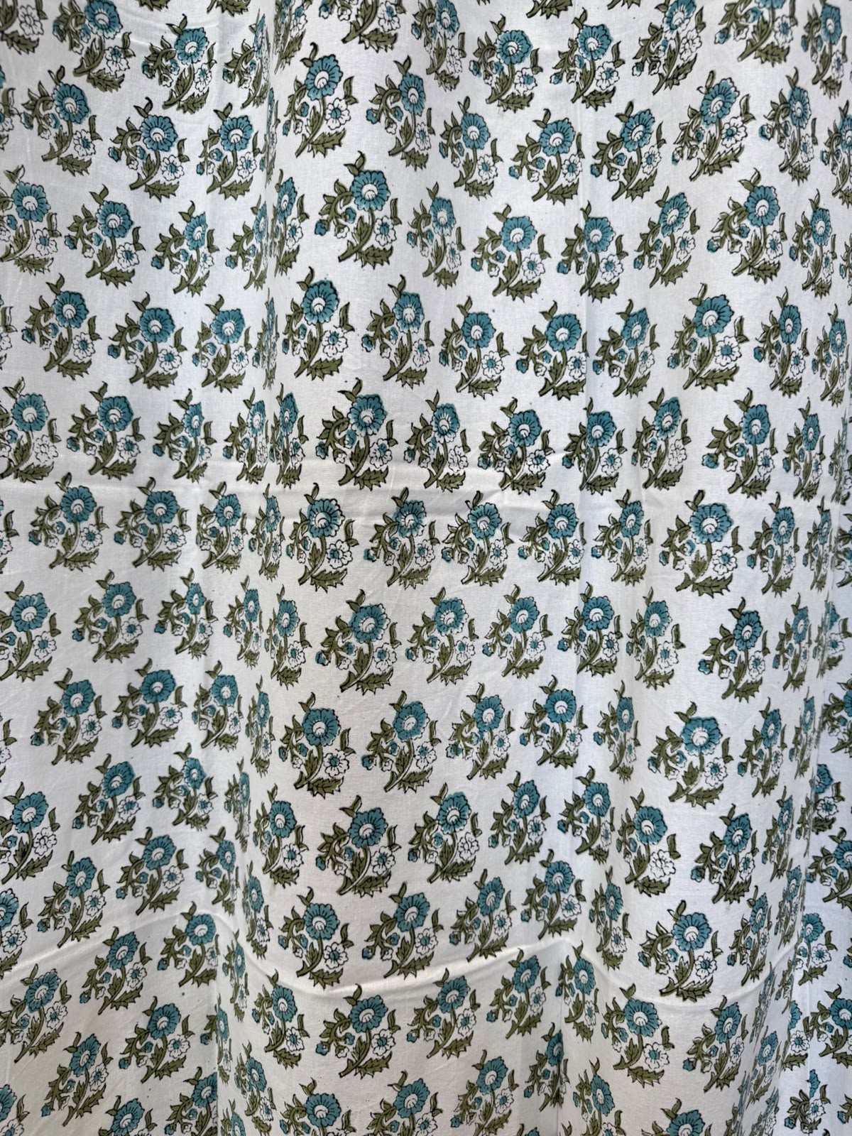 Block Printed Cotton Curtains 9ft Set(2pcs)