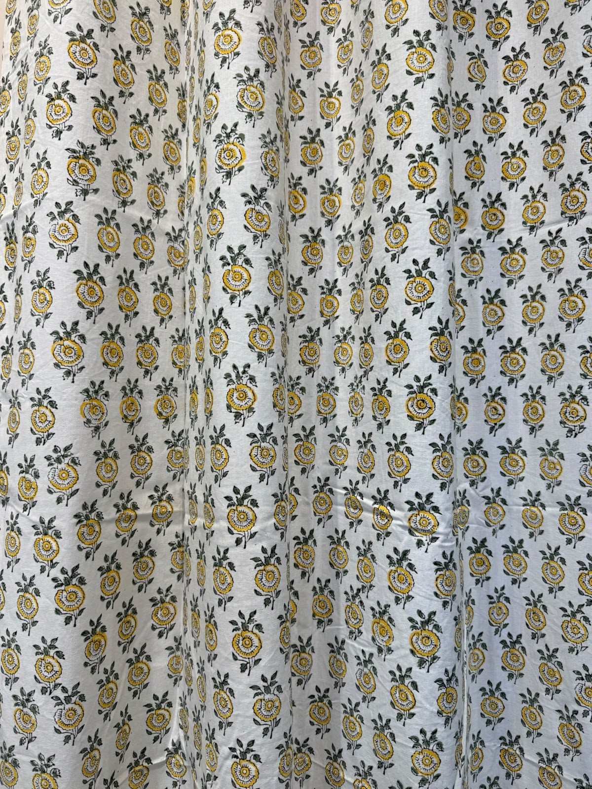 Block Printed Cotton Curtains 9ft Set(2pcs)