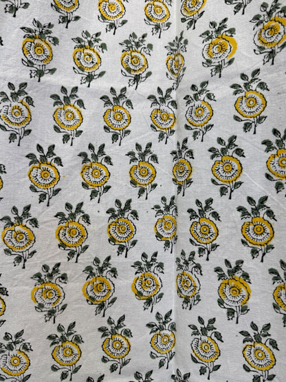 Block Printed Cotton Curtains 9ft Set(2pcs)
