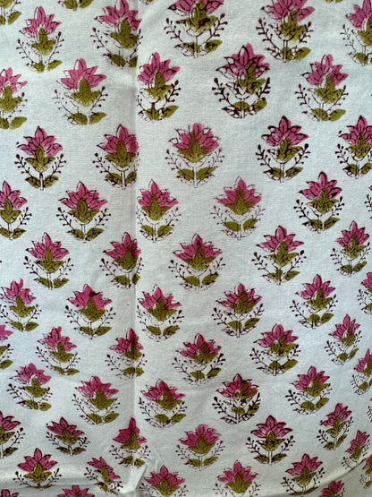 Block Printed Cotton Curtains 9ft Set(2pcs)