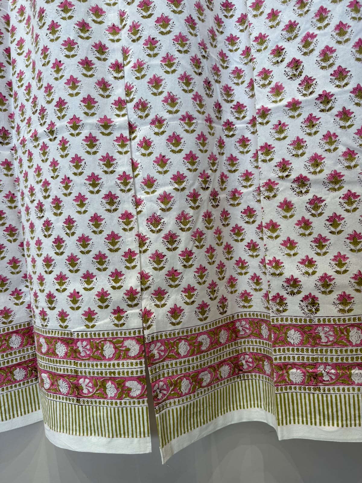 Block Printed Cotton Curtains 9ft Set(2pcs)