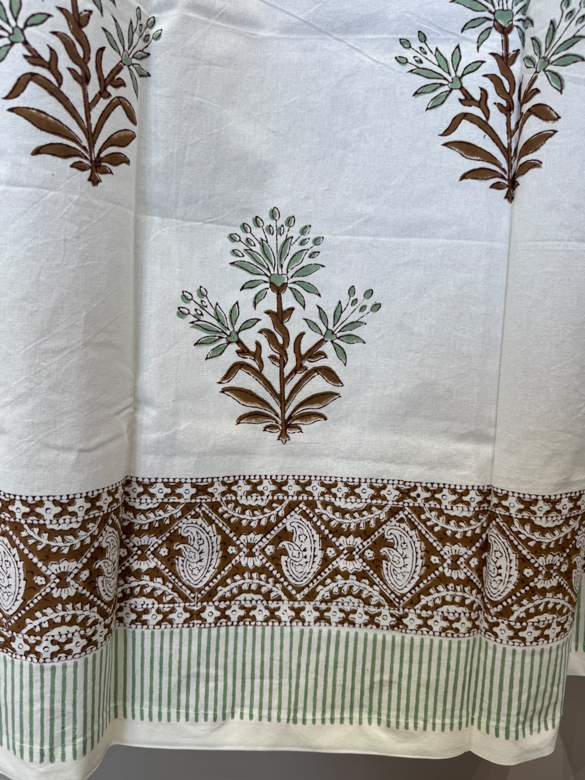 Block Printed Cotton Curtains 9ft Set(2pcs)