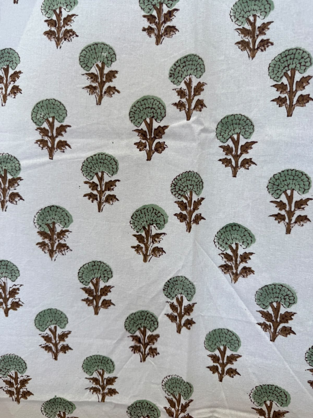 Block Printed Cotton Curtains 9ft Set(2pcs)