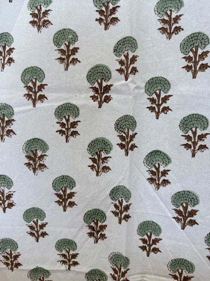 Block Printed Cotton Curtains 9ft Set(2pcs)