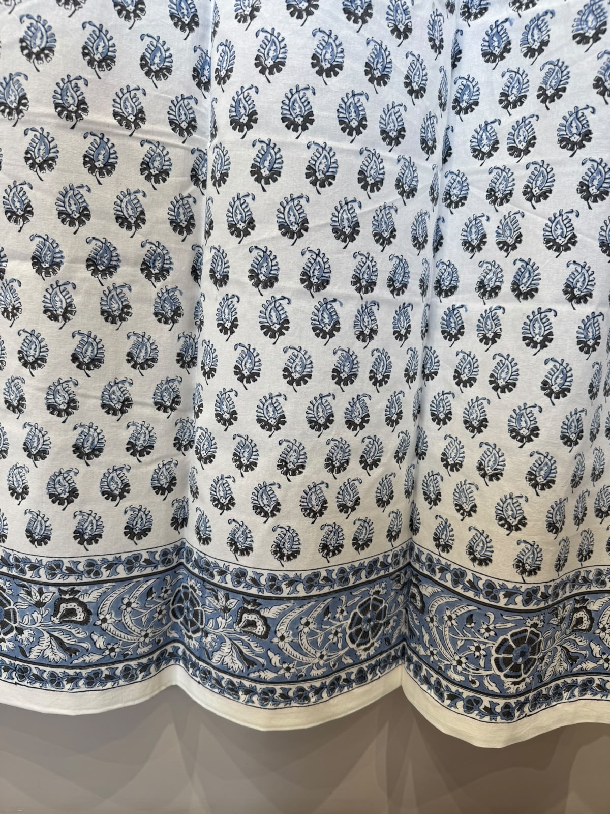 Block Printed Cotton Curtains 9ft Set(2pcs)