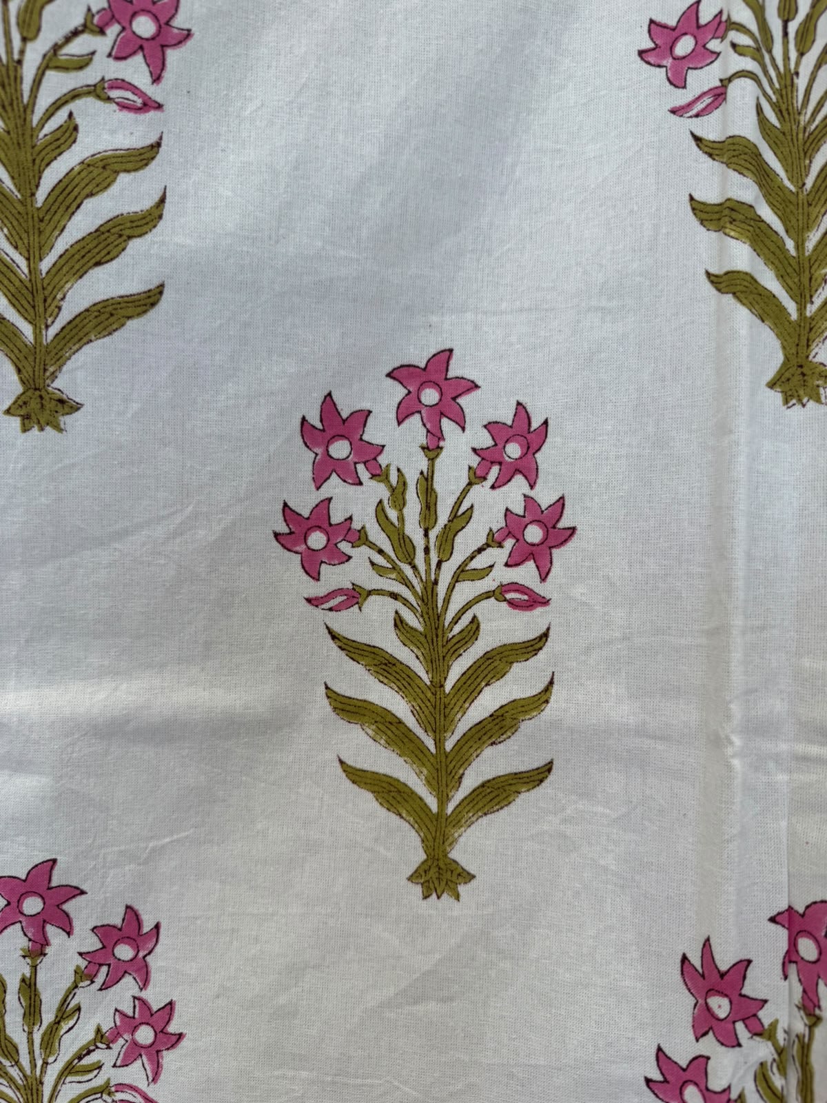 Block Printed Cotton Curtains 9ft Set(2pcs)
