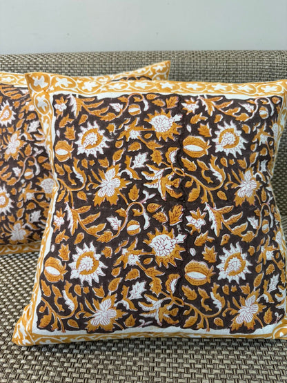 hand block printed cushion covers