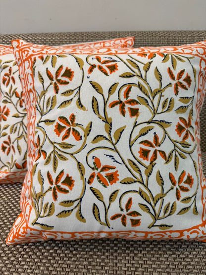 hand block printed cushion covers