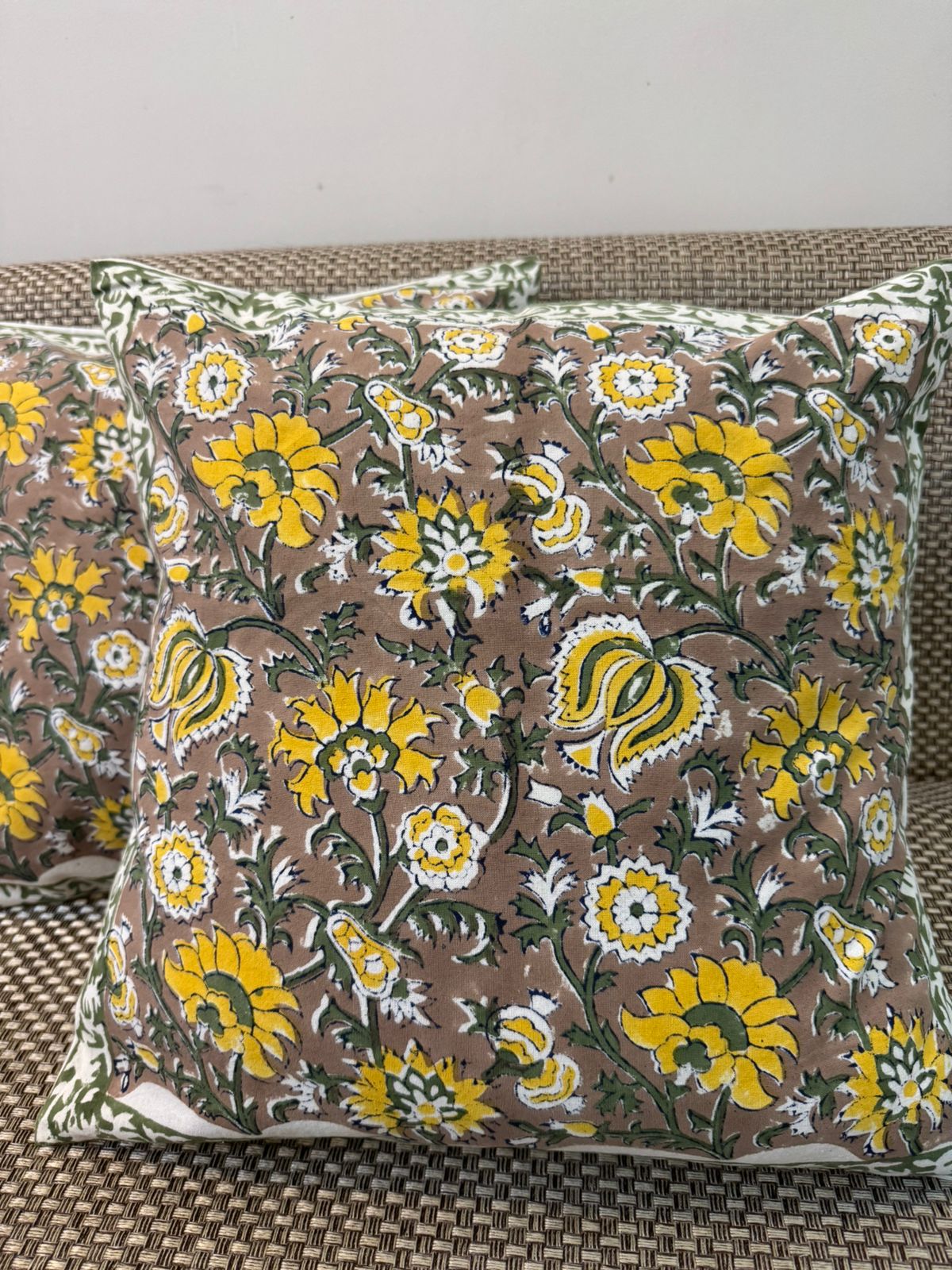 hand block printed cushion covers