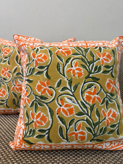 hand block printed cushion covers