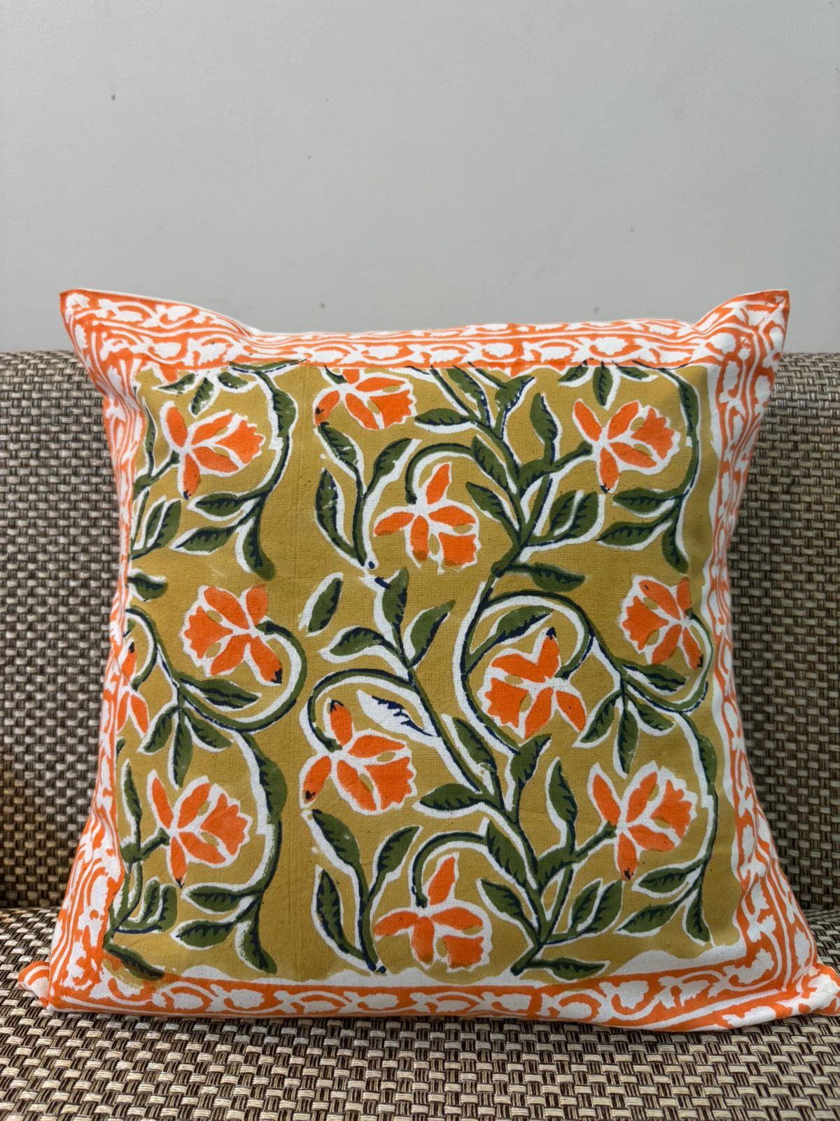 hand block printed cushion covers