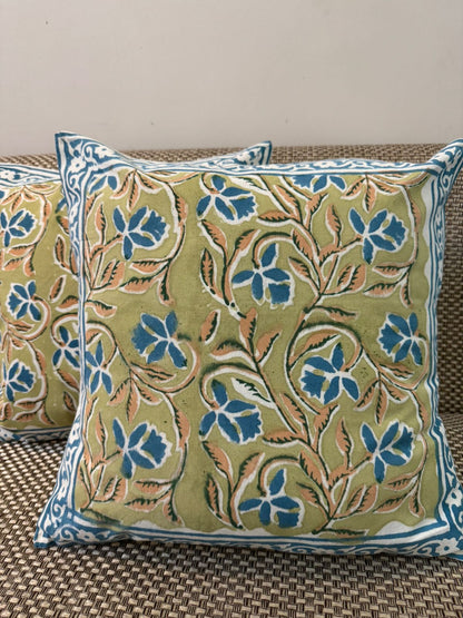 hand block printed cushion covers