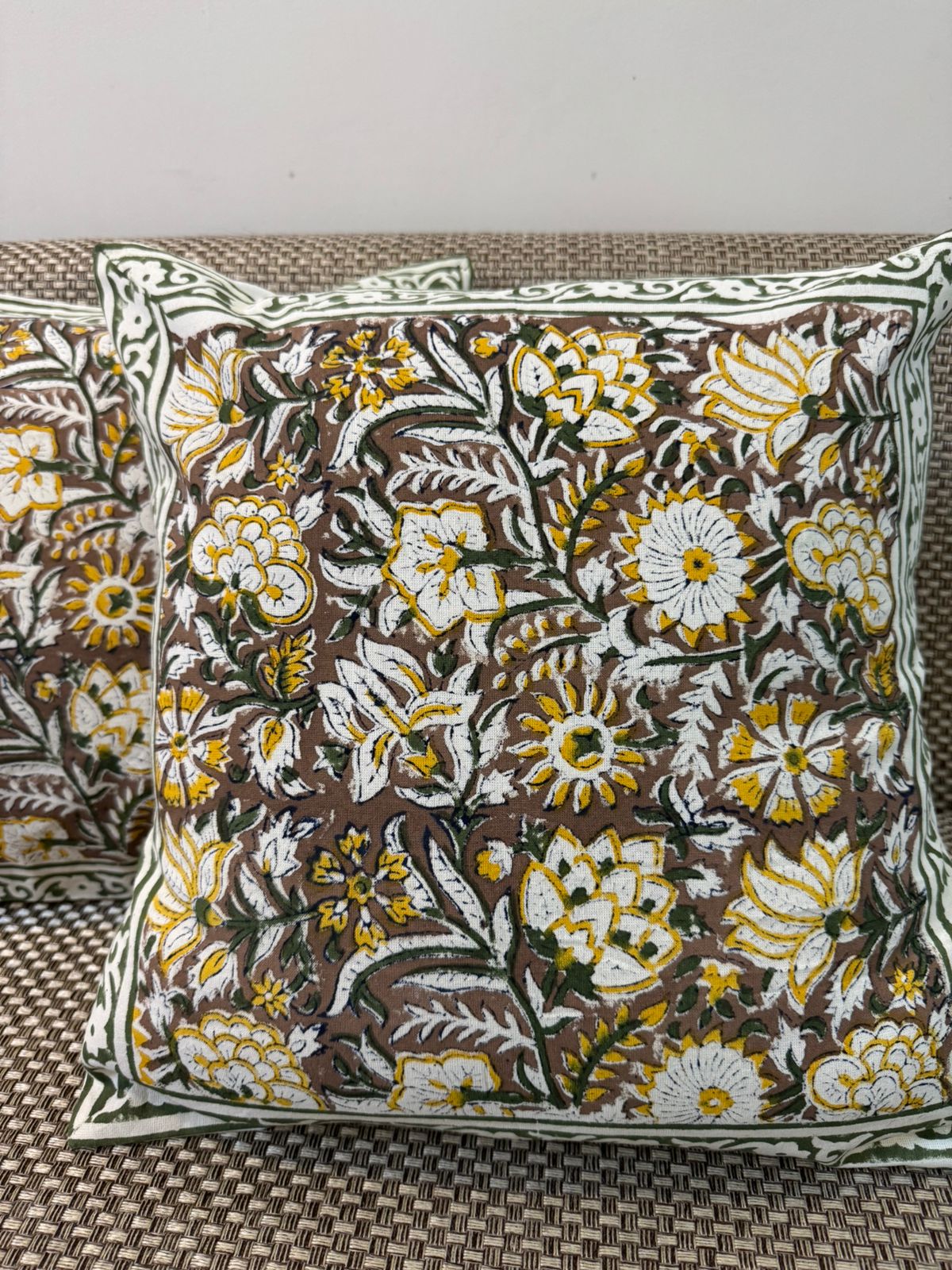 hand block printed cushion covers