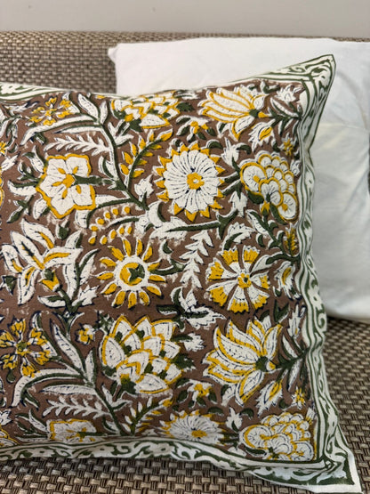 hand block printed cushion covers