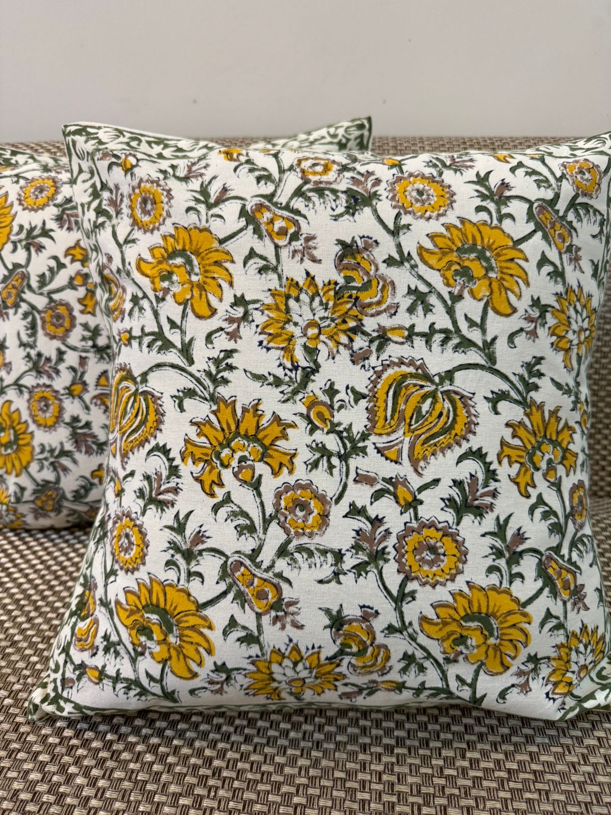 hand block printed cushion covers