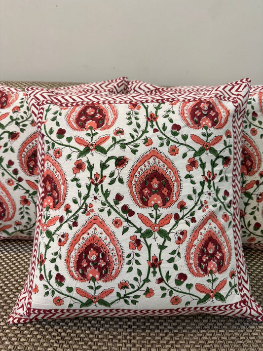 hand block printed cushion covers