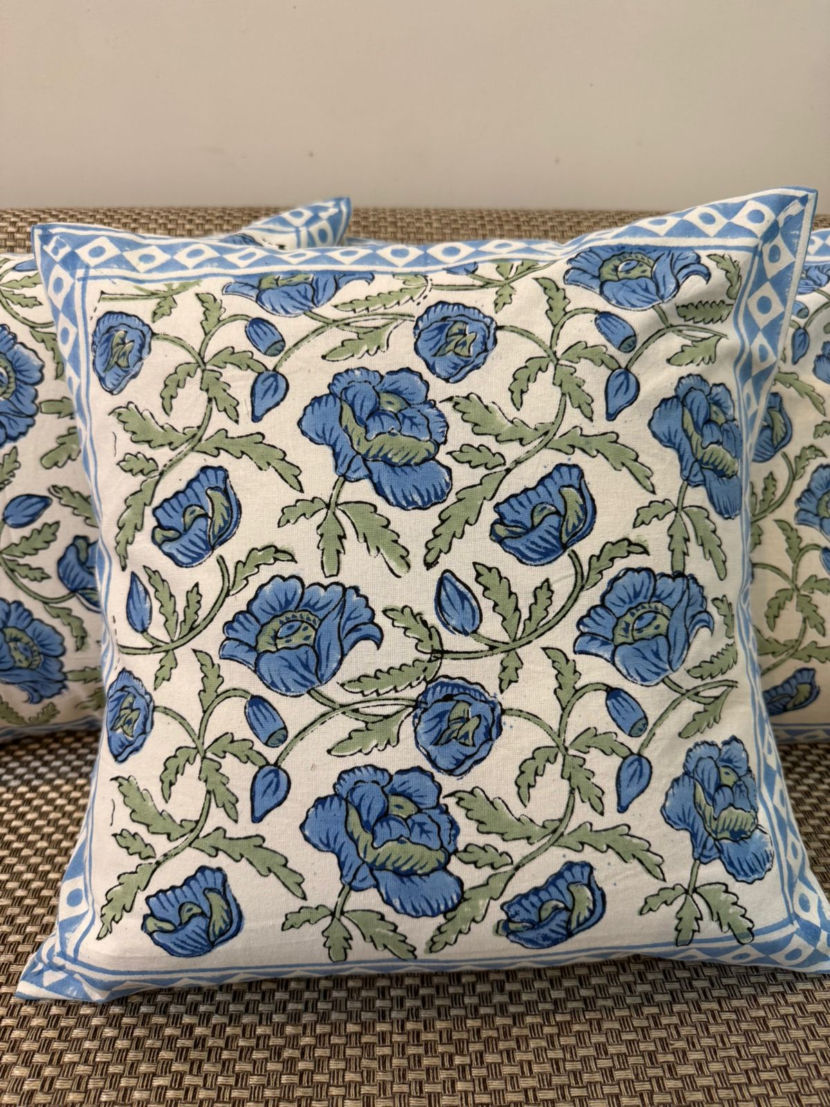 hand block printed cushion covers