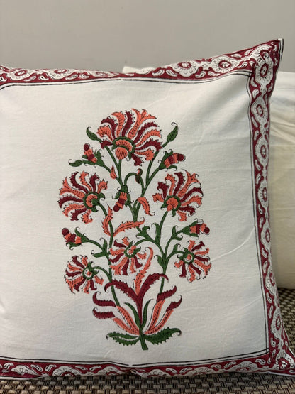 hand block printed cushion covers