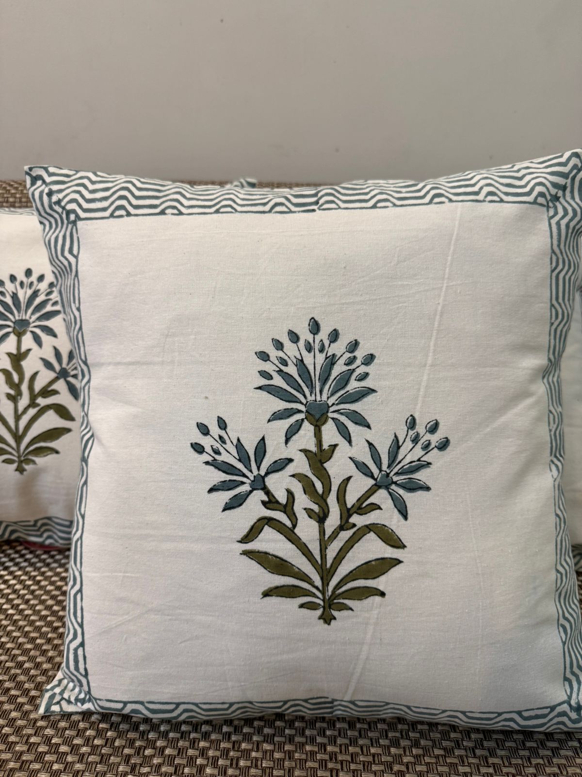 hand block printed cushion covers