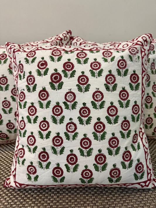 hand block printed cushion covers