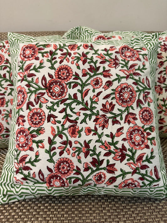 hand block printed cushion covers
