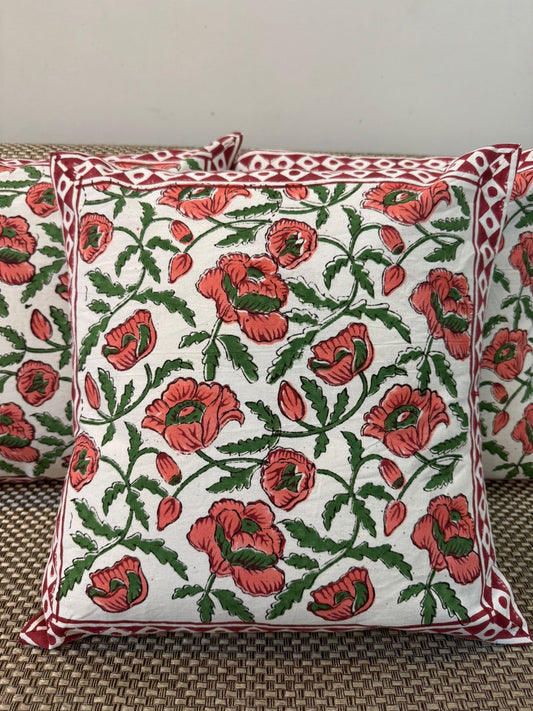 hand block printed cushion covers