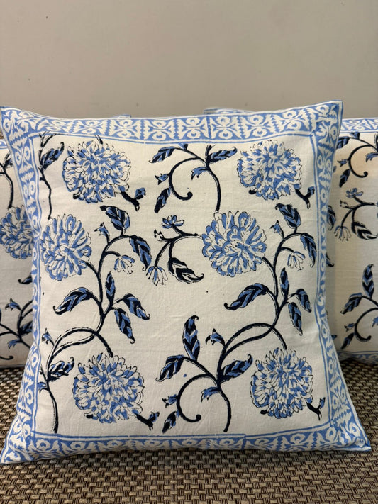 Blue Blossoms Cushion Covers 16" - Set of 5pc