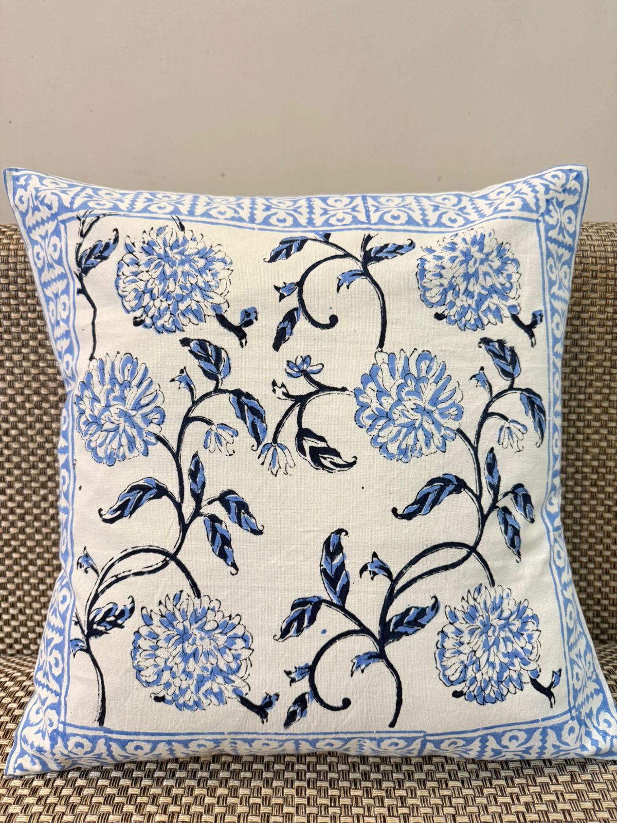 Blue Blossoms Cushion Covers 16" - Set of 5pc