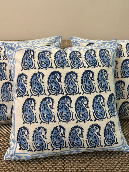 Paisley Grid Cushion Covers 16" - Set of 5pc