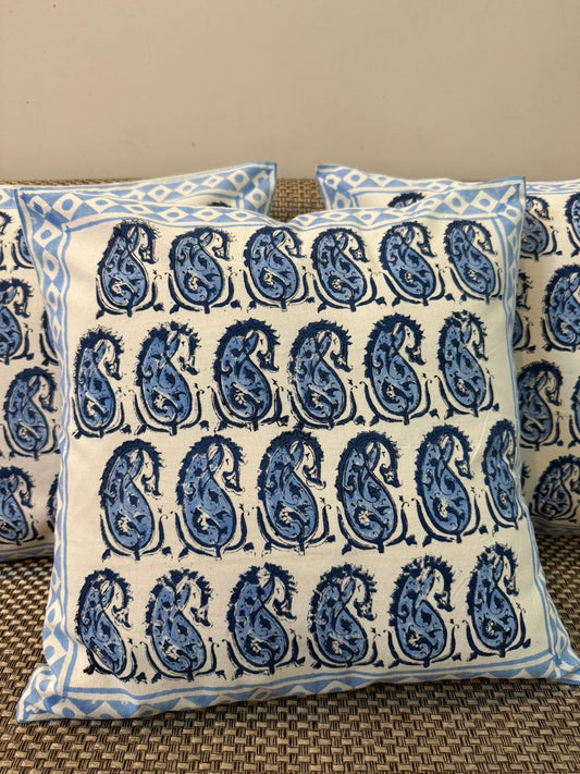 Paisley Grid Cushion Covers 16" - Set of 5pc