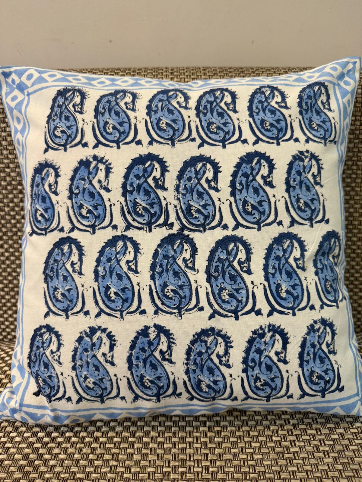 Paisley Grid Cushion Covers 16" - Set of 5pc