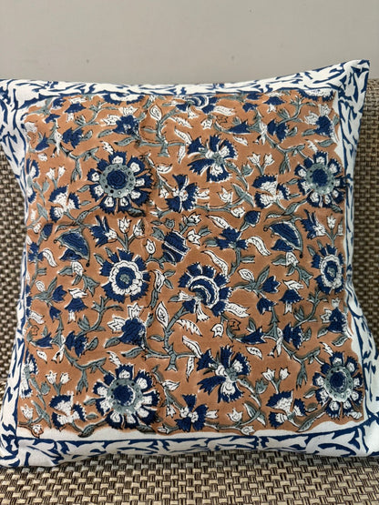 Indigo Earthy Petals Cushion Covers 16" - Set of 5pc