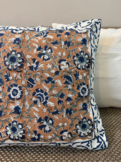 Indigo Earthy Petals Cushion Covers 16" - Set of 5pc