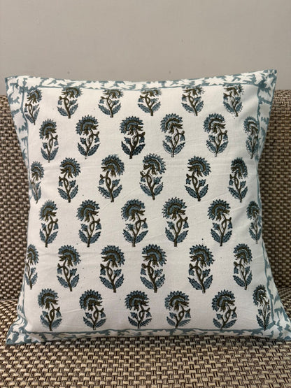 Teal Green Booti Cushion Covers 16" - Set of 5pc