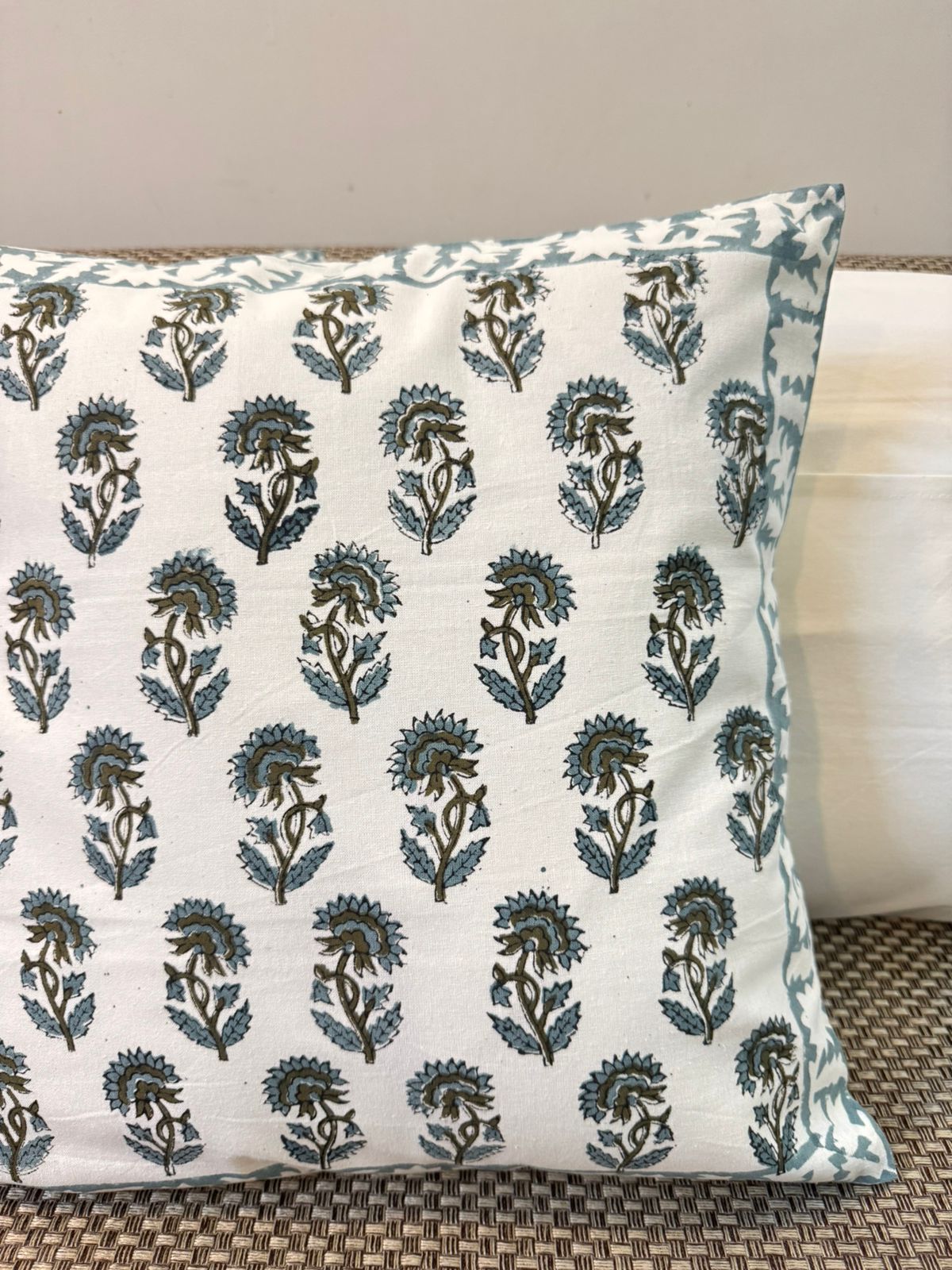 Teal Green Booti Cushion Covers 16" - Set of 5pc