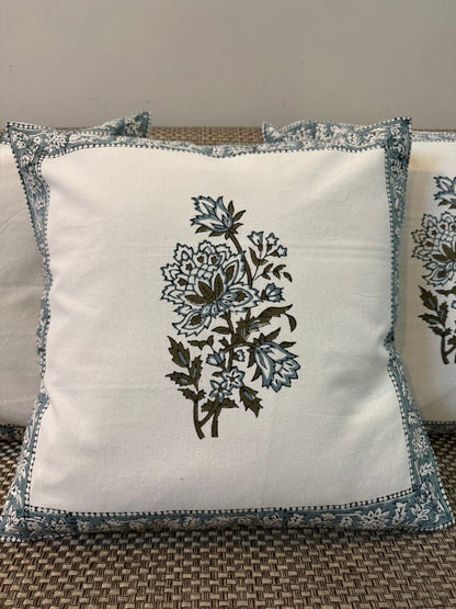 Sea Green Fern Cushion Covers 16" - Set of 5pc