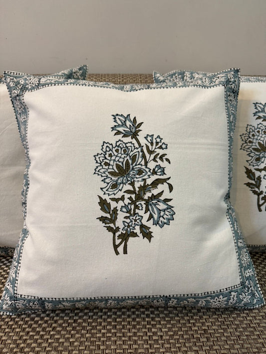 Sea Green Fern Cushion Covers 16" - Set of 5pc